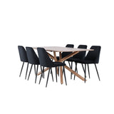Piazza Dining Table with Night Dining Chair Venture Design Spisegruppe