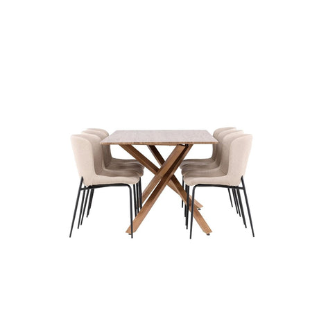 Piazza Dining Table with Modesto Dining Chair Venture Design Spisegruppe
