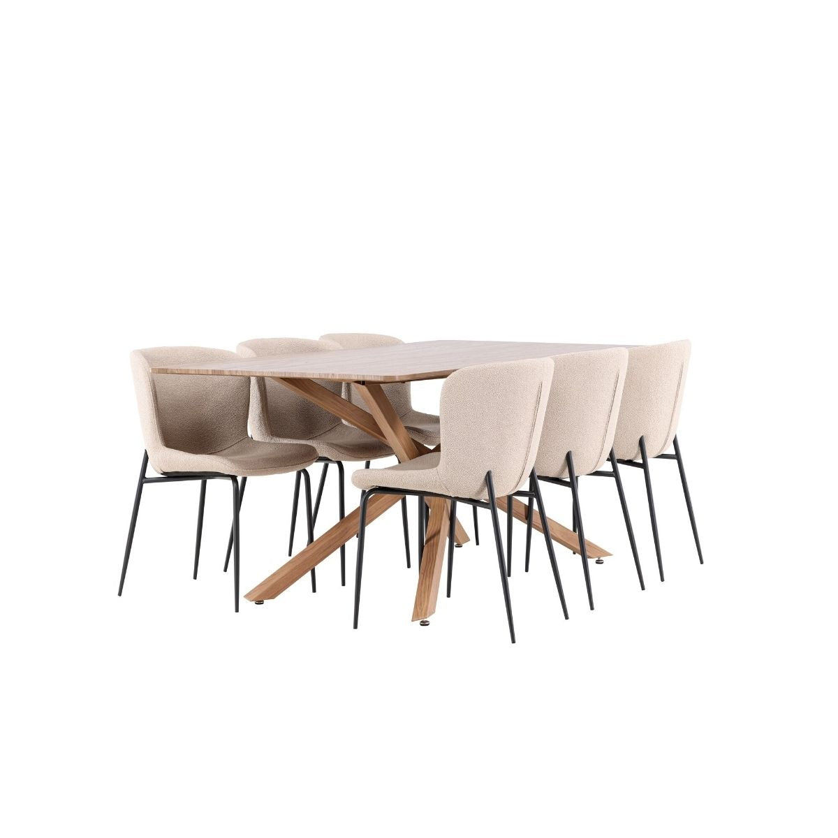 Piazza Dining Table with Modesto Dining Chair Venture Design Spisegruppe