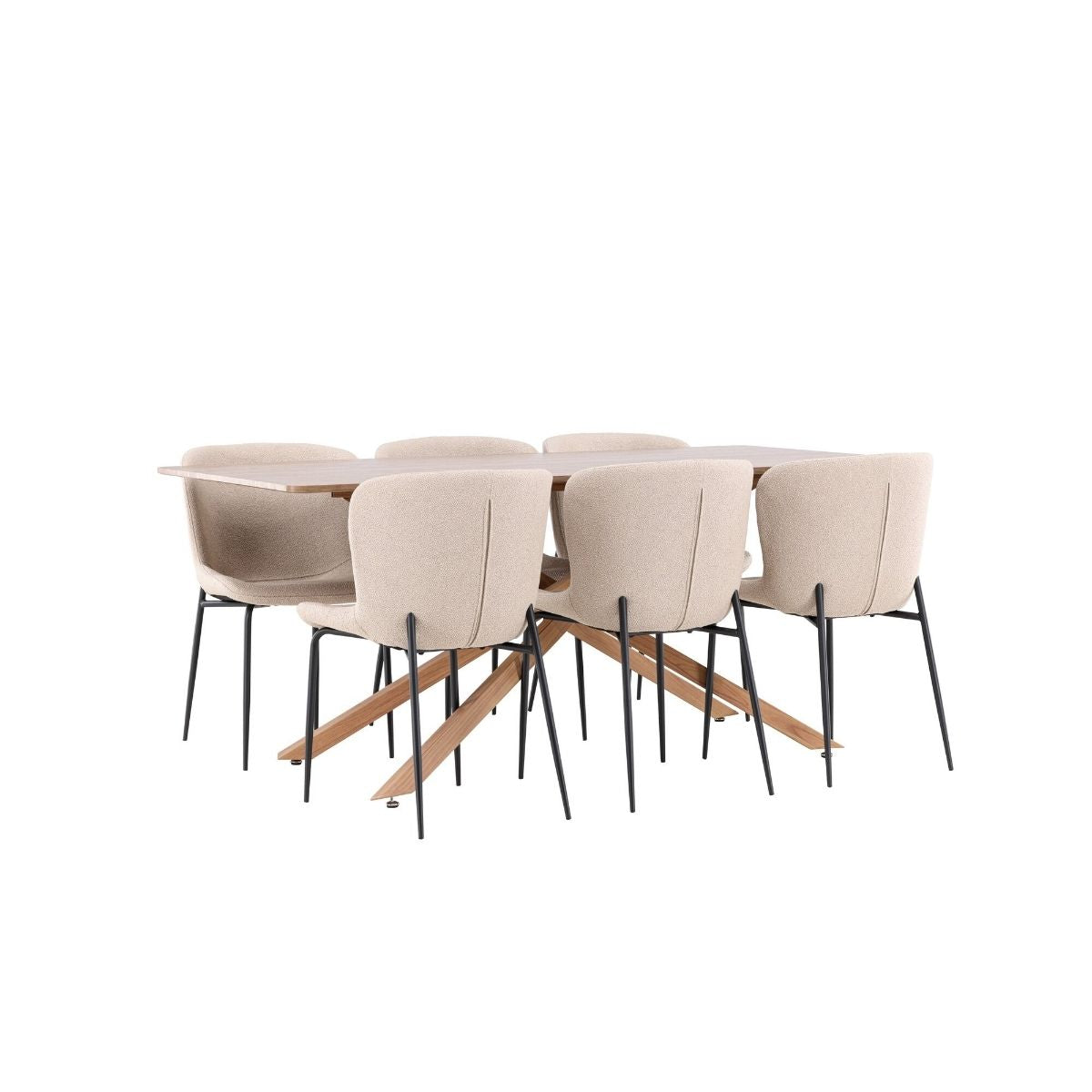 Piazza Dining Table with Modesto Dining Chair Venture Design Spisegruppe