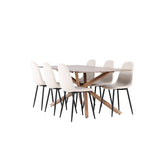 Piazza Dining Table with Polar Dining Chair Venture Design Spisegruppe