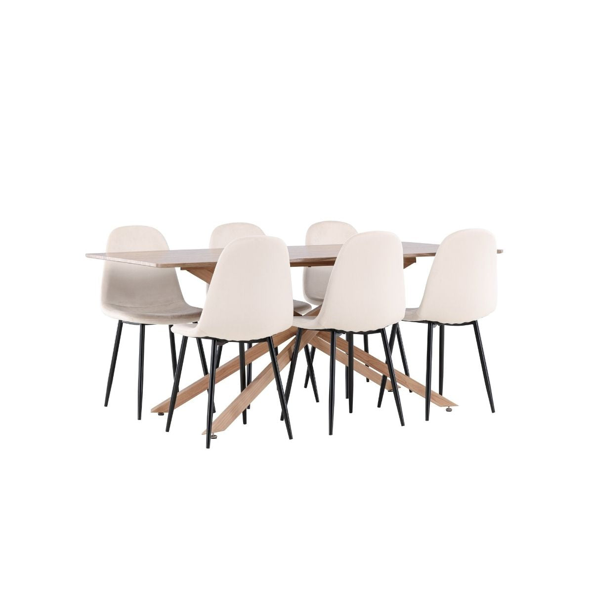 Piazza Dining Table with Polar Dining Chair Venture Design Spisegruppe