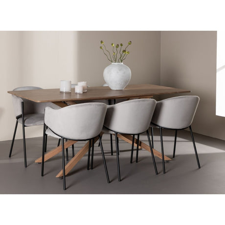 Piazza Dining Table with Evelina Dining Chair Venture Design Spisegruppe