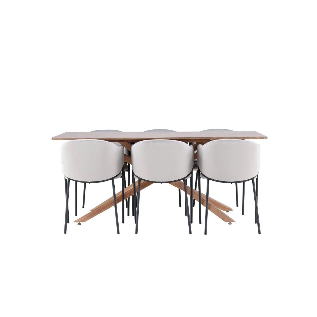 Piazza Dining Table with Evelina Dining Chair Venture Design Spisegruppe