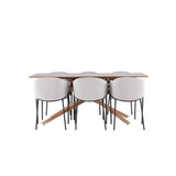 Piazza Dining Table with Evelina Dining Chair Venture Design Spisegruppe