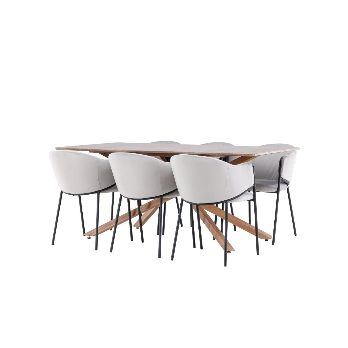 Piazza Dining Table with Evelina Dining Chair Venture Design Spisegruppe