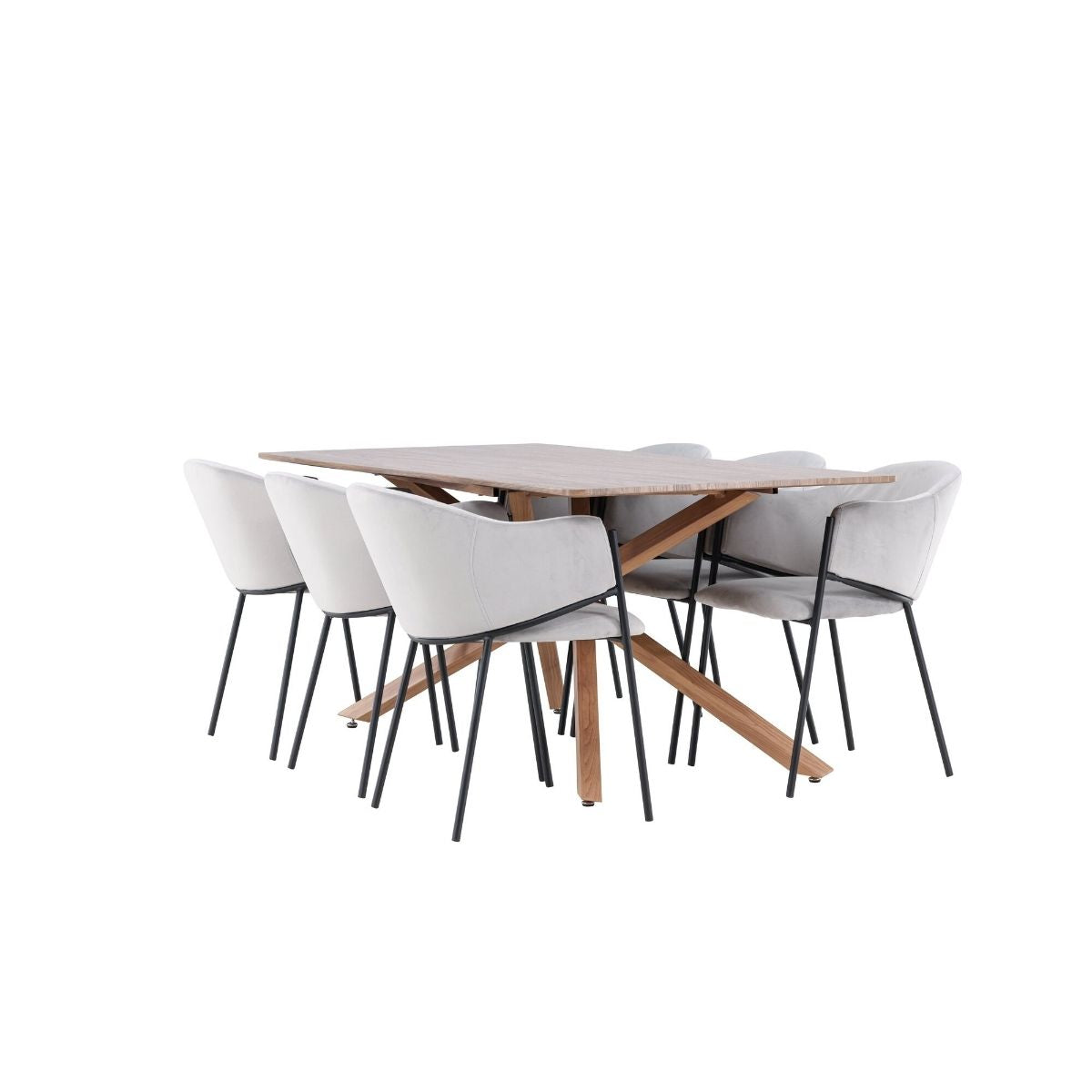 Piazza Dining Table with Evelina Dining Chair Venture Design Spisegruppe