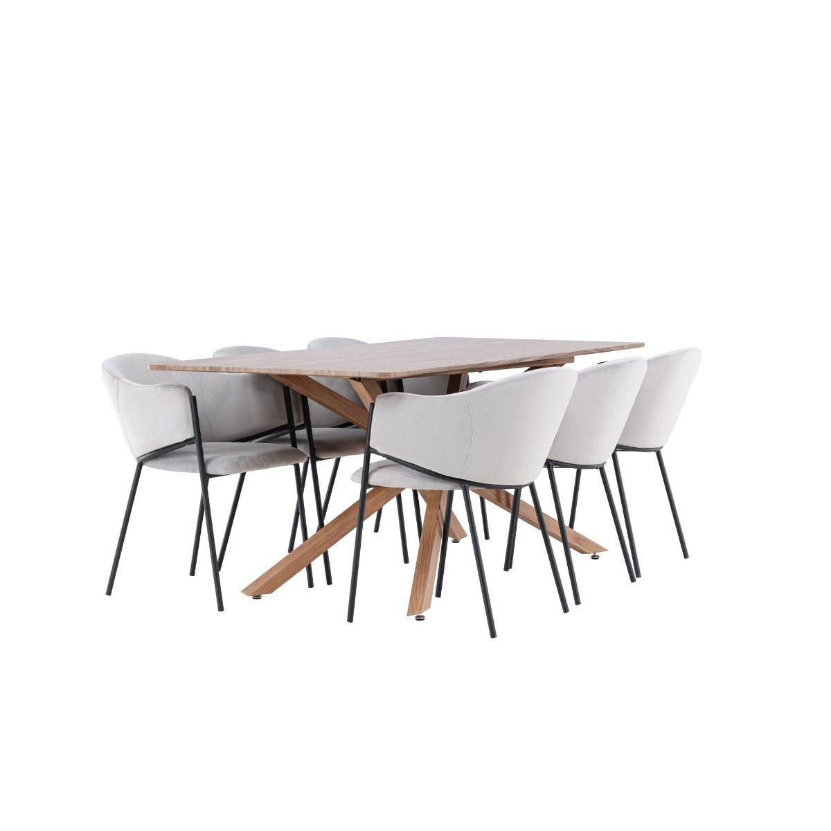 Piazza Dining Table with Evelina Dining Chair Venture Design Spisegruppe