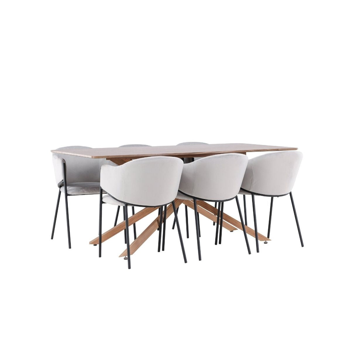 Piazza Dining Table with Evelina Dining Chair Venture Design Spisegruppe