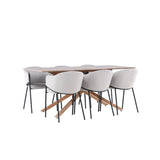 Piazza Dining Table with Evelina Dining Chair Venture Design Spisegruppe
