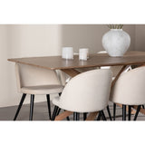 Piazza Dining Table with Velvet Dining Chair Venture Design Spisegruppe