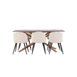 Piazza Dining Table with Velvet Dining Chair Venture Design Spisegruppe