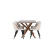 Piazza Dining Table with Velvet Dining Chair Venture Design Spisegruppe