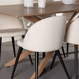 Piazza Dining Table with Velvet Dining Chair Venture Design Spisegruppe