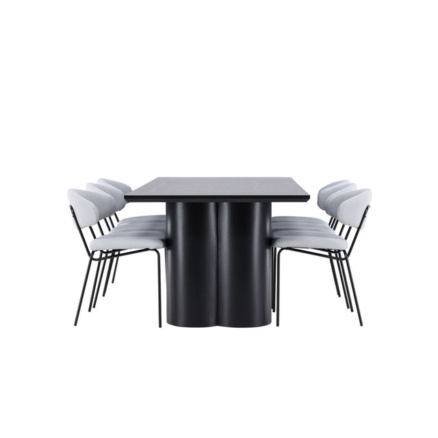 Olivia Dining Table with Chico Dining Chair Venture Design Spisegruppe