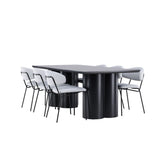 Olivia Dining Table with Chico Dining Chair Venture Design Spisegruppe