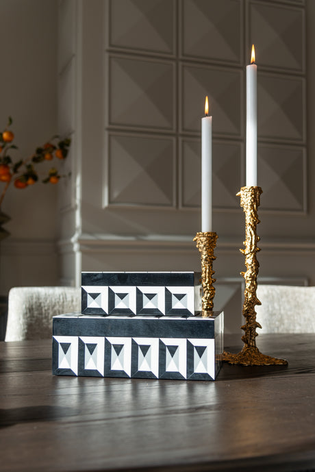 Oppbevaringsboks Licia svart/hvit Richmond Interiors Oppbevaring
