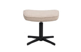 Jenkins lounge chair with foot stool beige fabric/black metal swivel+swing Rowico Sofa stol