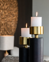 Lysestake Caya svart/gull liten Richmond Interiors Lysestake