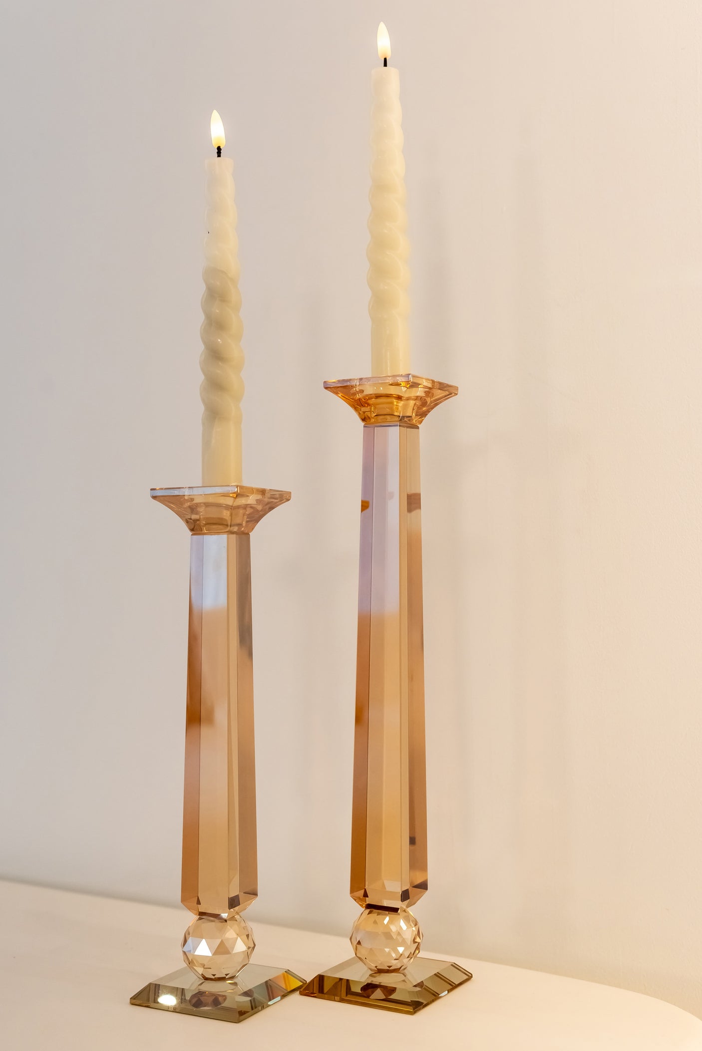 Lysestake Milou amber liten Richmond Interiors Lysestake