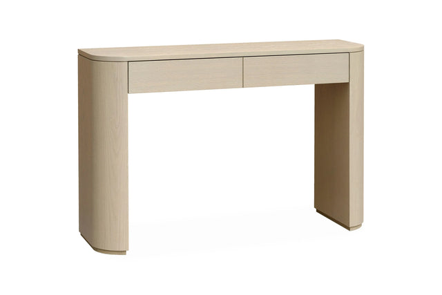Konsoll bord Kyoto 120x80x35cm m/skuff White wash eikefiner Homefactory Konsollbord