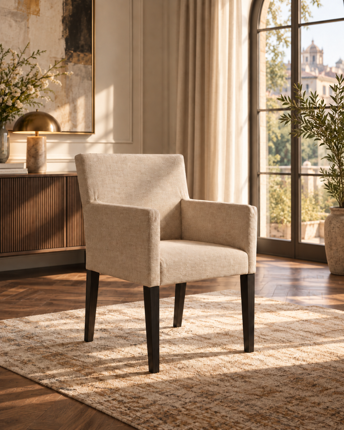 Louise spisestol m/ arm - Sort treben Nori Nordic Spisestol