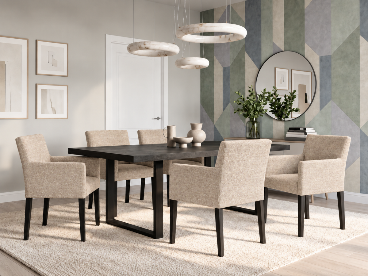 Louise spisestol m/ arm - Sort treben Nori Nordic Spisestol