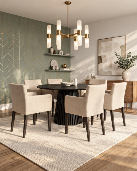 Louise spisestol m/ arm - Sort treben Nori Nordic Spisestol