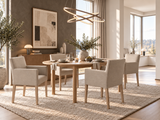 Louise spisestol m/ arm - Hvitoljet treben Nori Nordic Spisestol