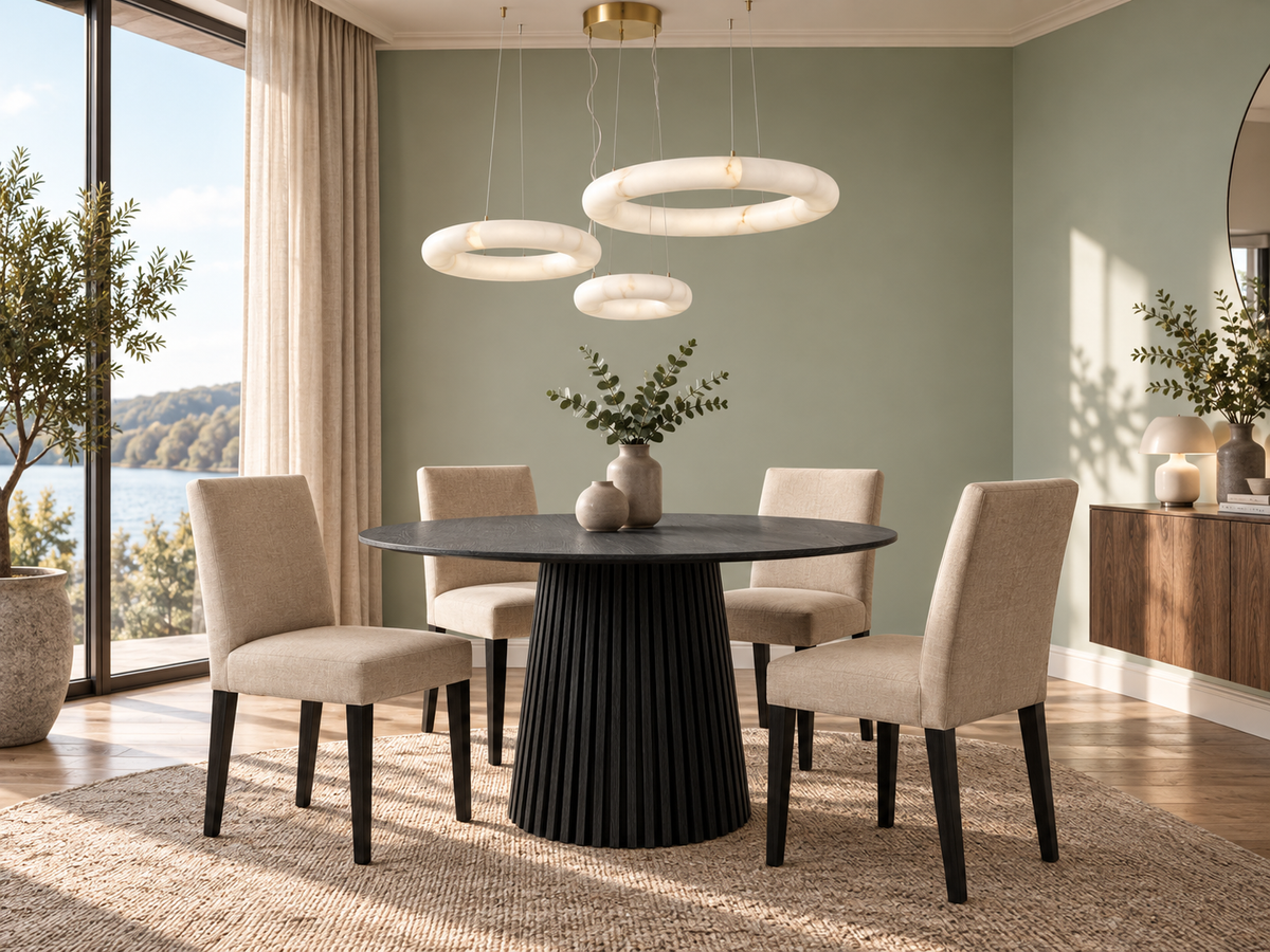 Louise spisestol lav rygg - Sort treben Nori Nordic Spisestol