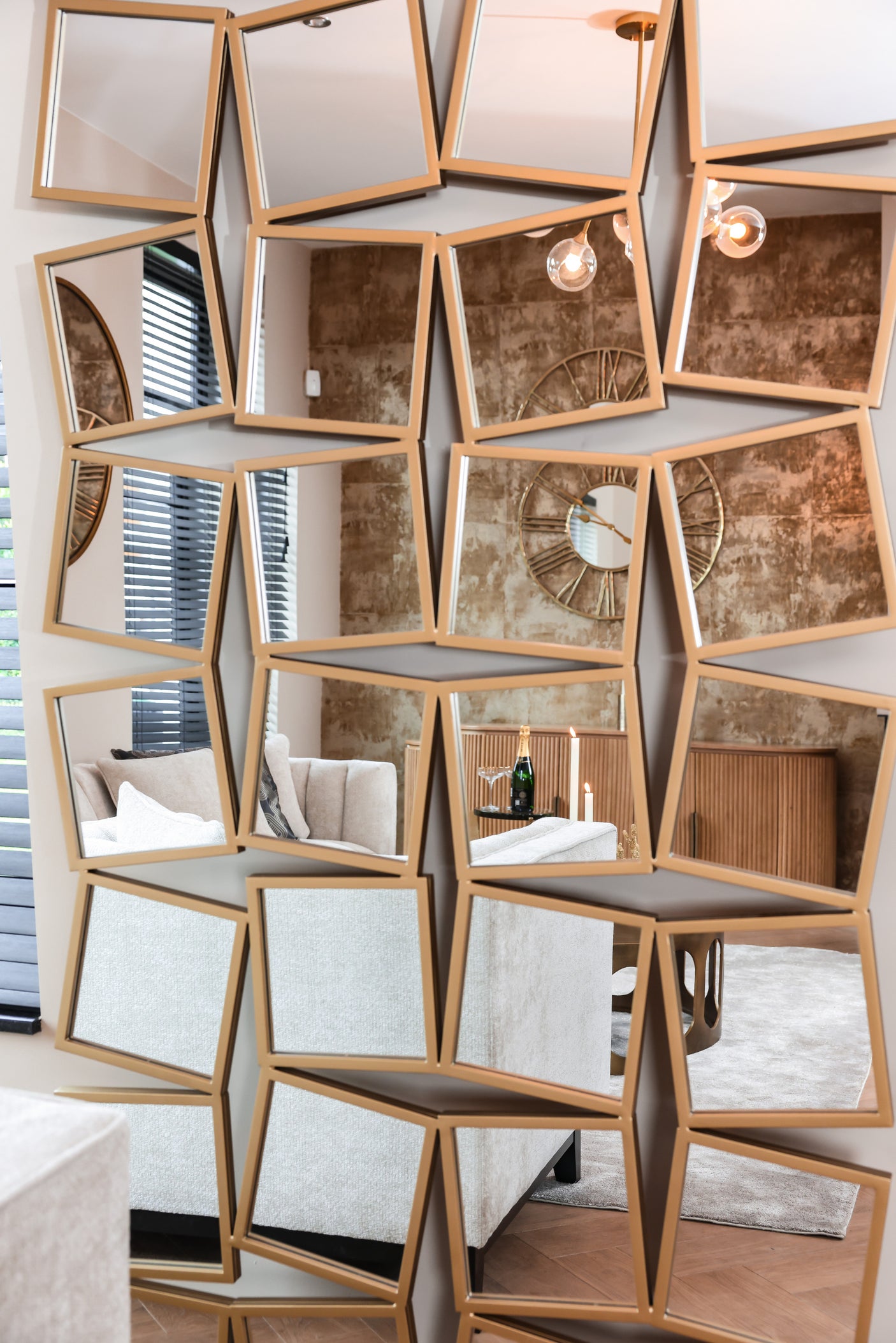Mirror Badia gold Richmond Interiors Speil