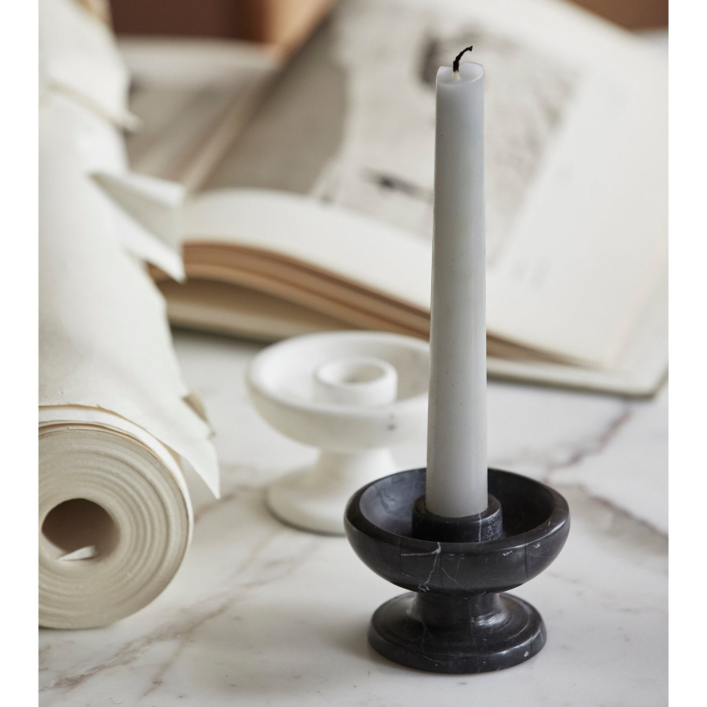 KEY lysestasjon - svart marmor Nordal CANDLEHOLD