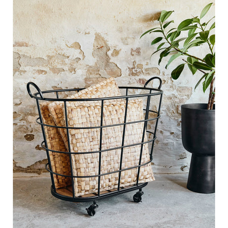 DOWNTOWN trådkurv med hjul - h73 cm - sort Nordal STORAGE