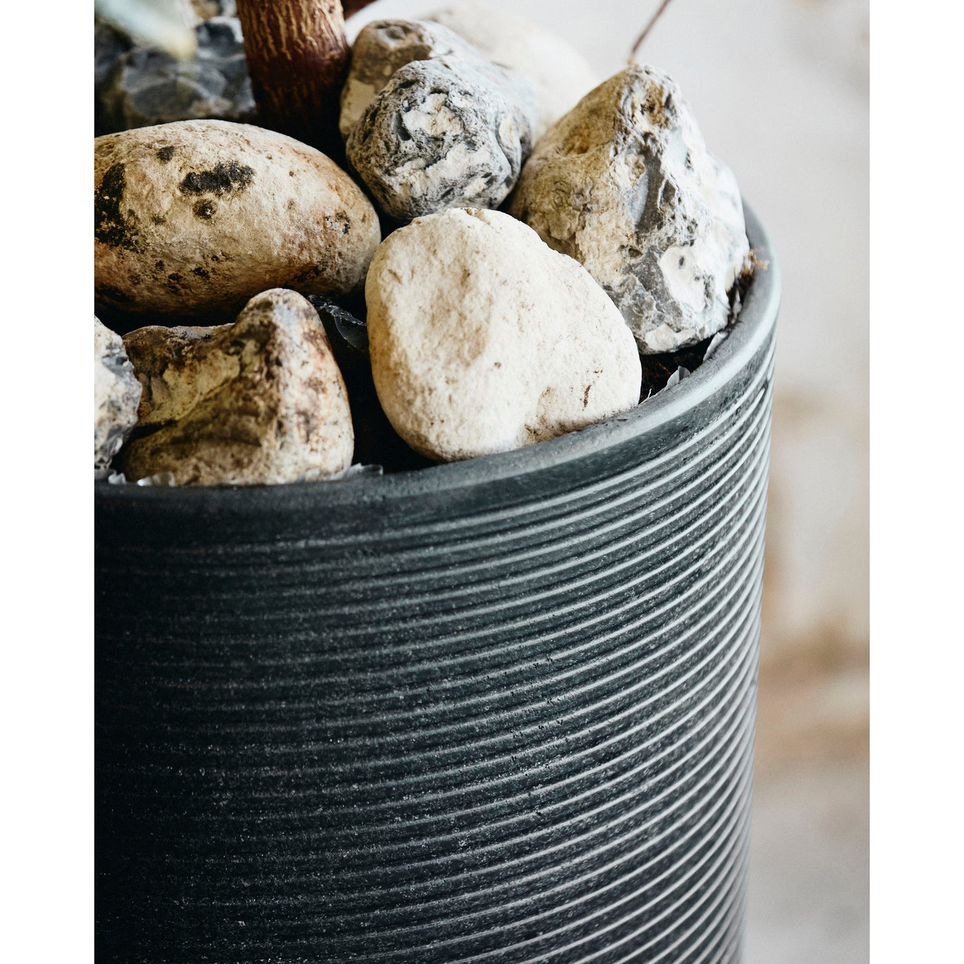 GRANITO urtepotter - 2 stykker - h60/40 cm - sort Nordal GARDEN POT