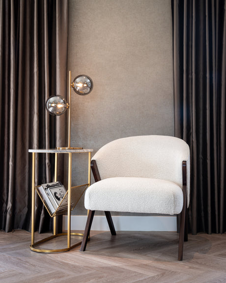 Lounge chair Mia hvit bouclé Richmond Interiors Lenestol