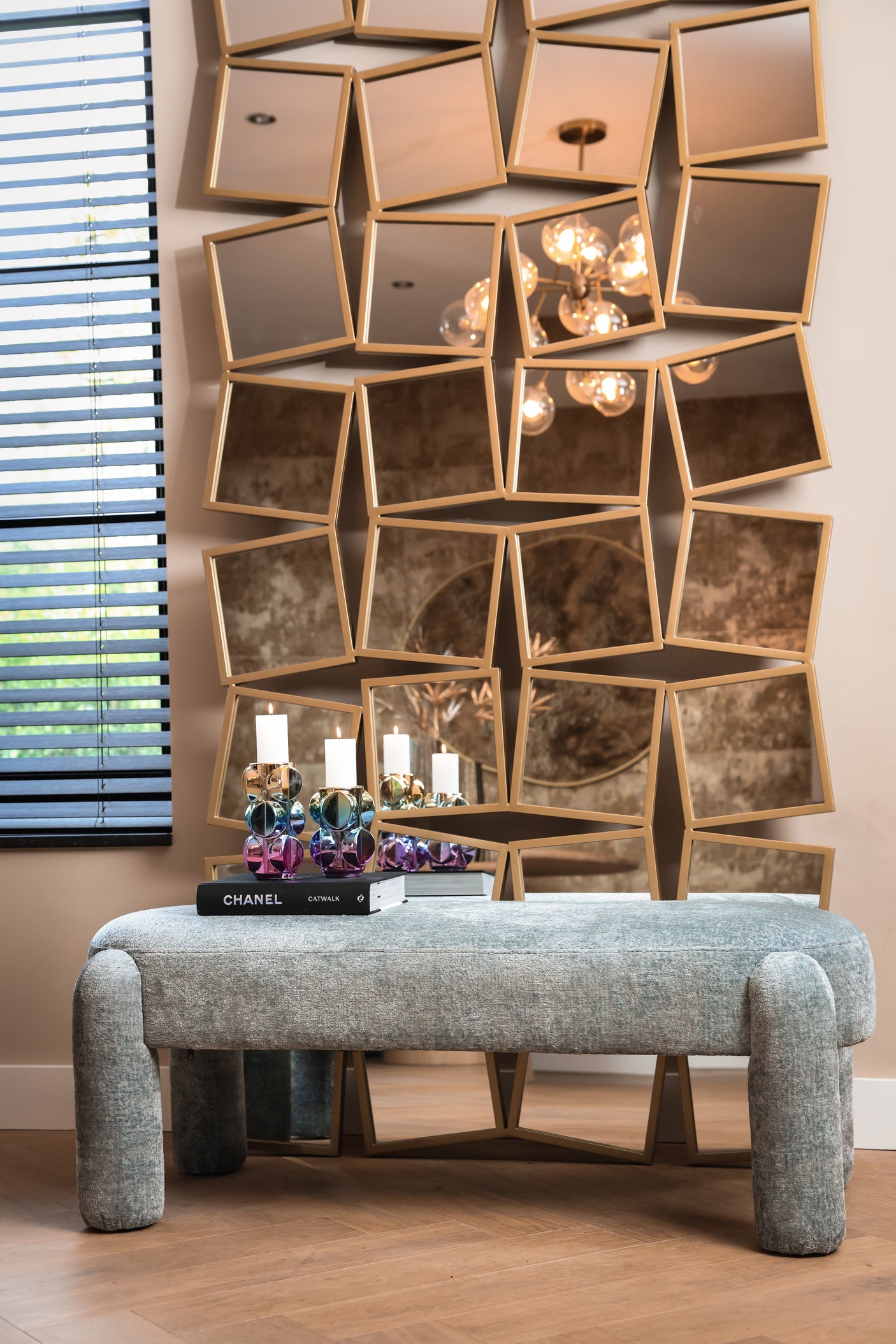 Mirror Badia gold Richmond Interiors Speil