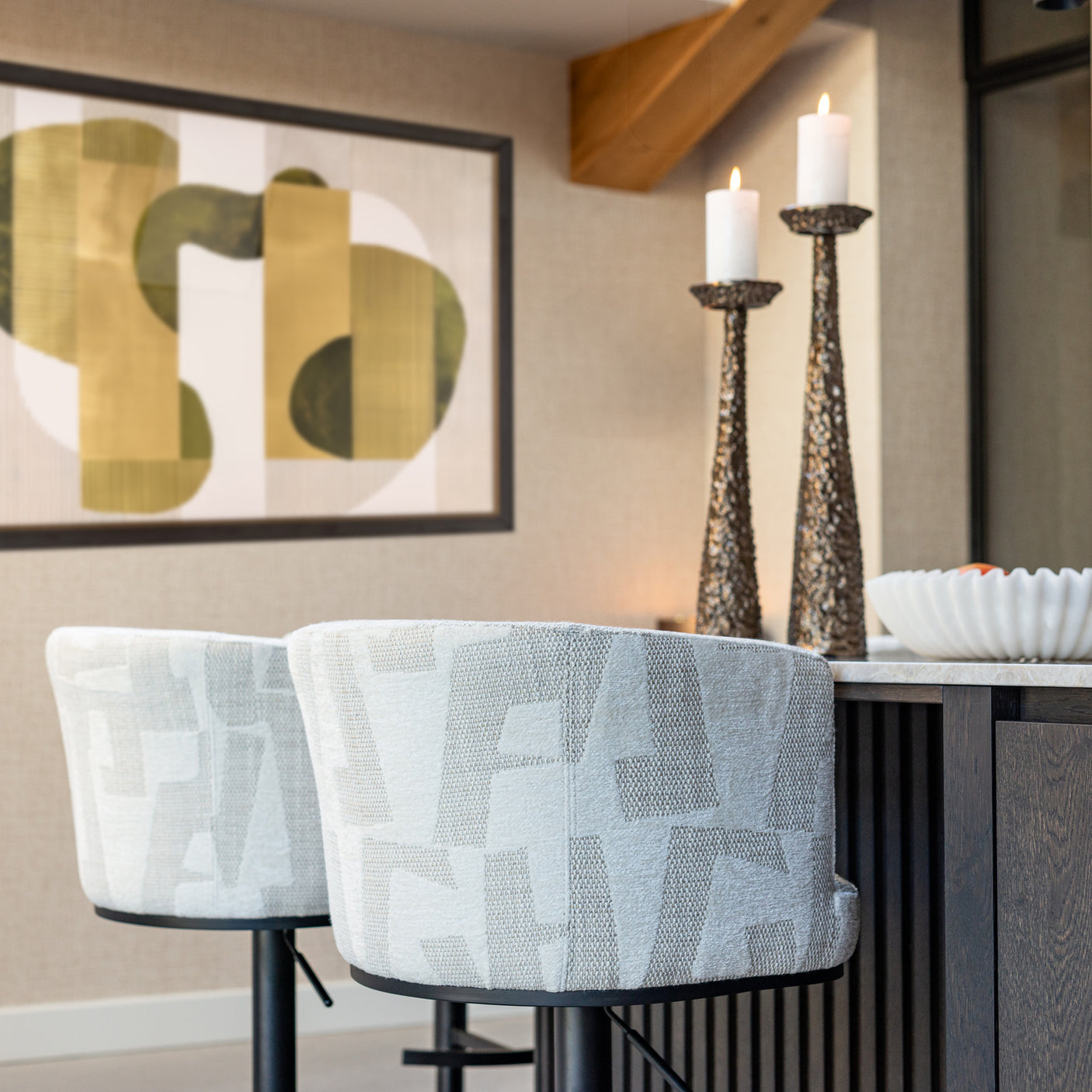Lysestake Moan børstet gull stor Richmond Interiors Lysestake