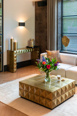 Salongbord Collada børstet gull inkl. glassplate Richmond Interiors Sofabord