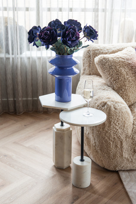 Endebord Misty svart/hvitt 30Ø Richmond Interiors Sidebord