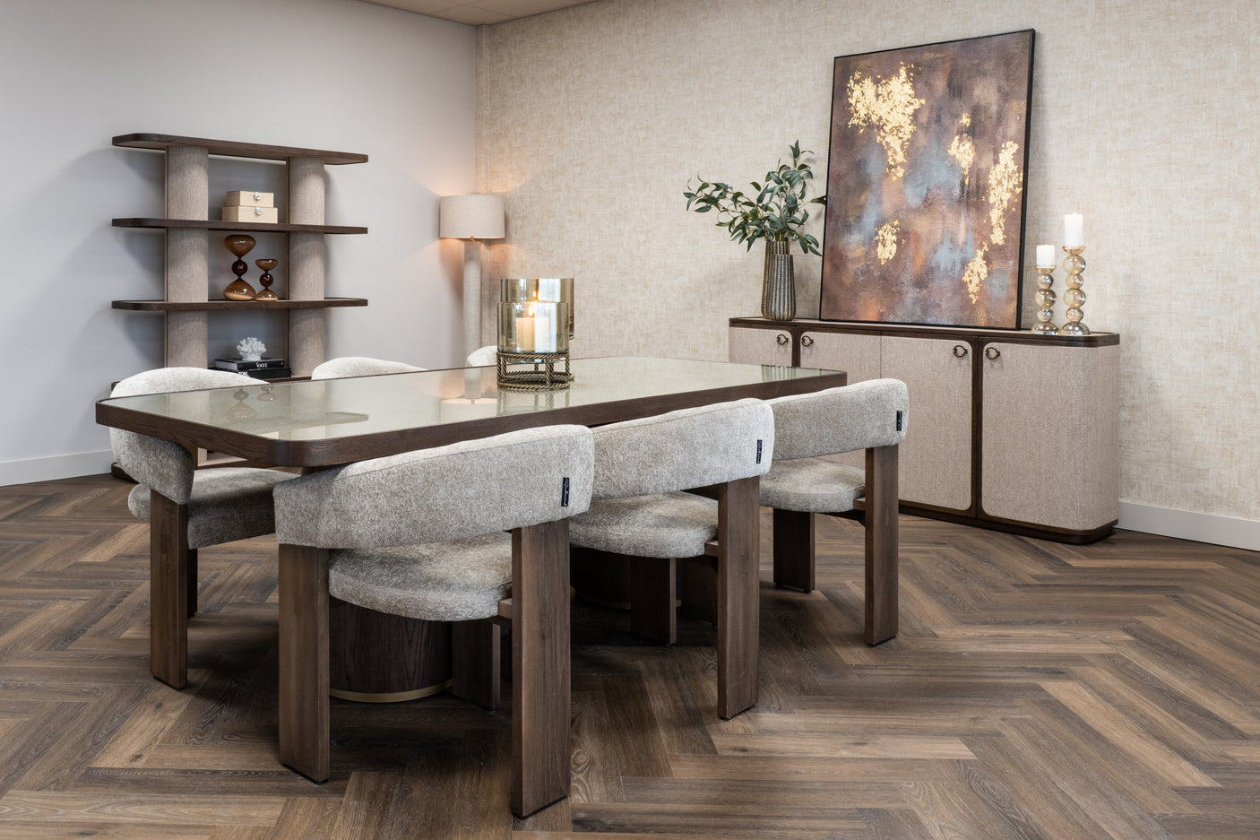 Spisebord Willox beige 235 inkludert glass Richmond Interiors Spisebord