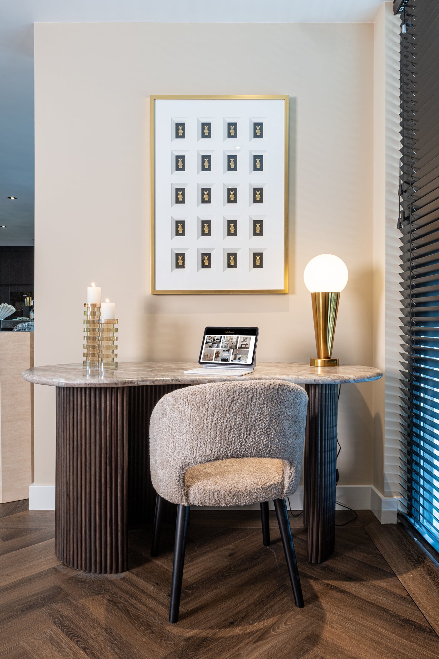 Desk Rashford Blush beige Richmond Interiors Skrivebord
