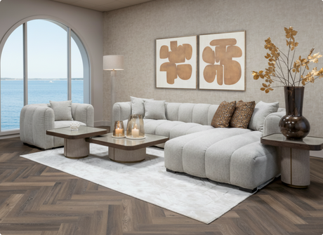Salongbord Willox beige inkludert glass sett med 2 Richmond Interiors Sofabord