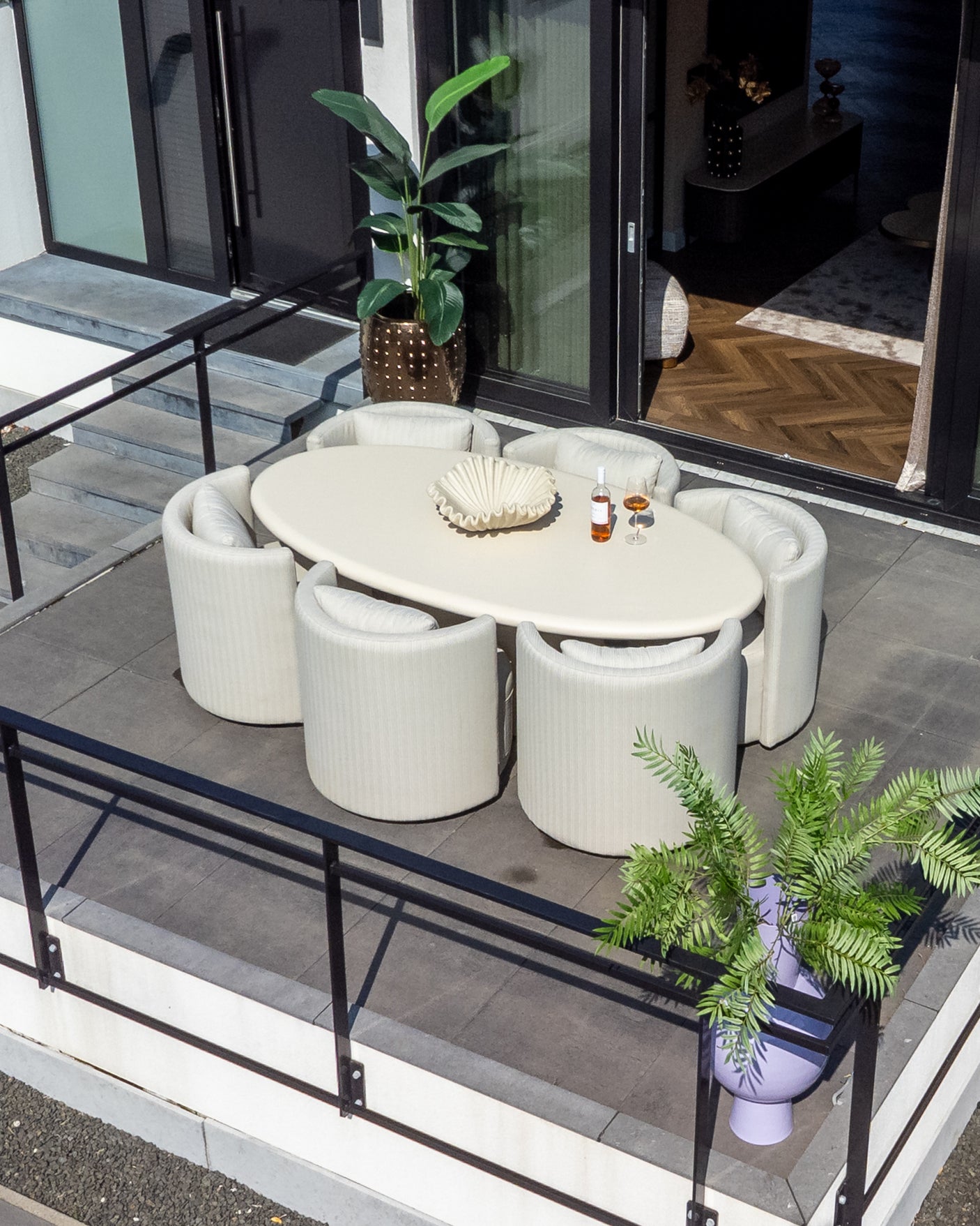 Utendørs spise stol Marlin beige svingbar Richmond Interiors Spisestol