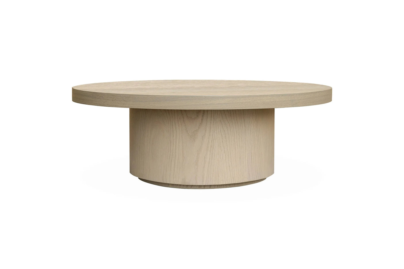 Salong bord Kyoto Ø120cm høyde 42cm White wash eikefiner Homefactory Sofabord