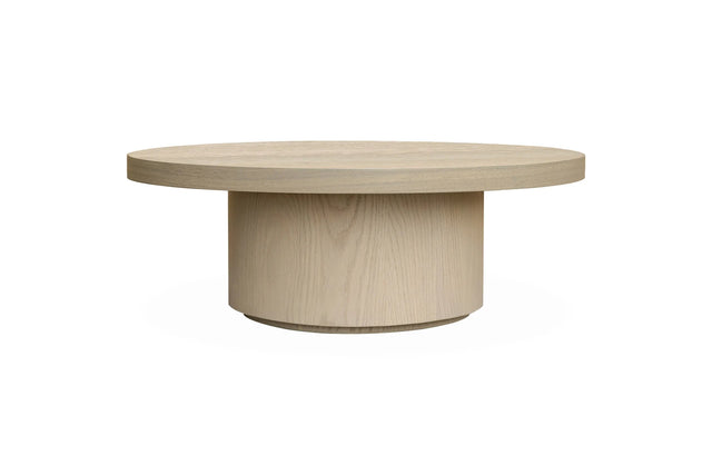 Salong bord Kyoto Ø120cm høyde 42cm White wash eikefiner Homefactory Sofabord