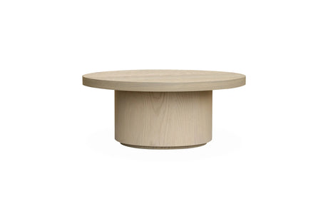 Salong bord Kyoto Ø90cm høyde 42cm White wash eikefiner Homefactory Sofabord