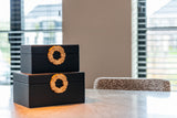 Oppbevaringsboks Amal svart/gull stor Richmond Interiors Oppbevaring