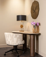 Spisestol Rochenne beige grafisk svingbar på hjul Richmond Interiors Spisestol