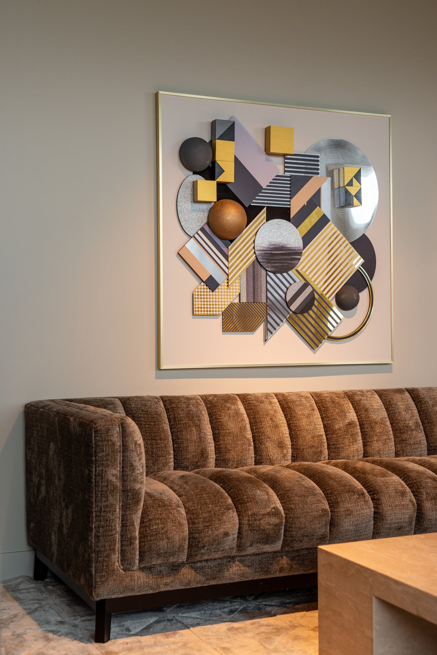 Veggkunst 3D blokk svart/gull Richmond Interiors Bilde