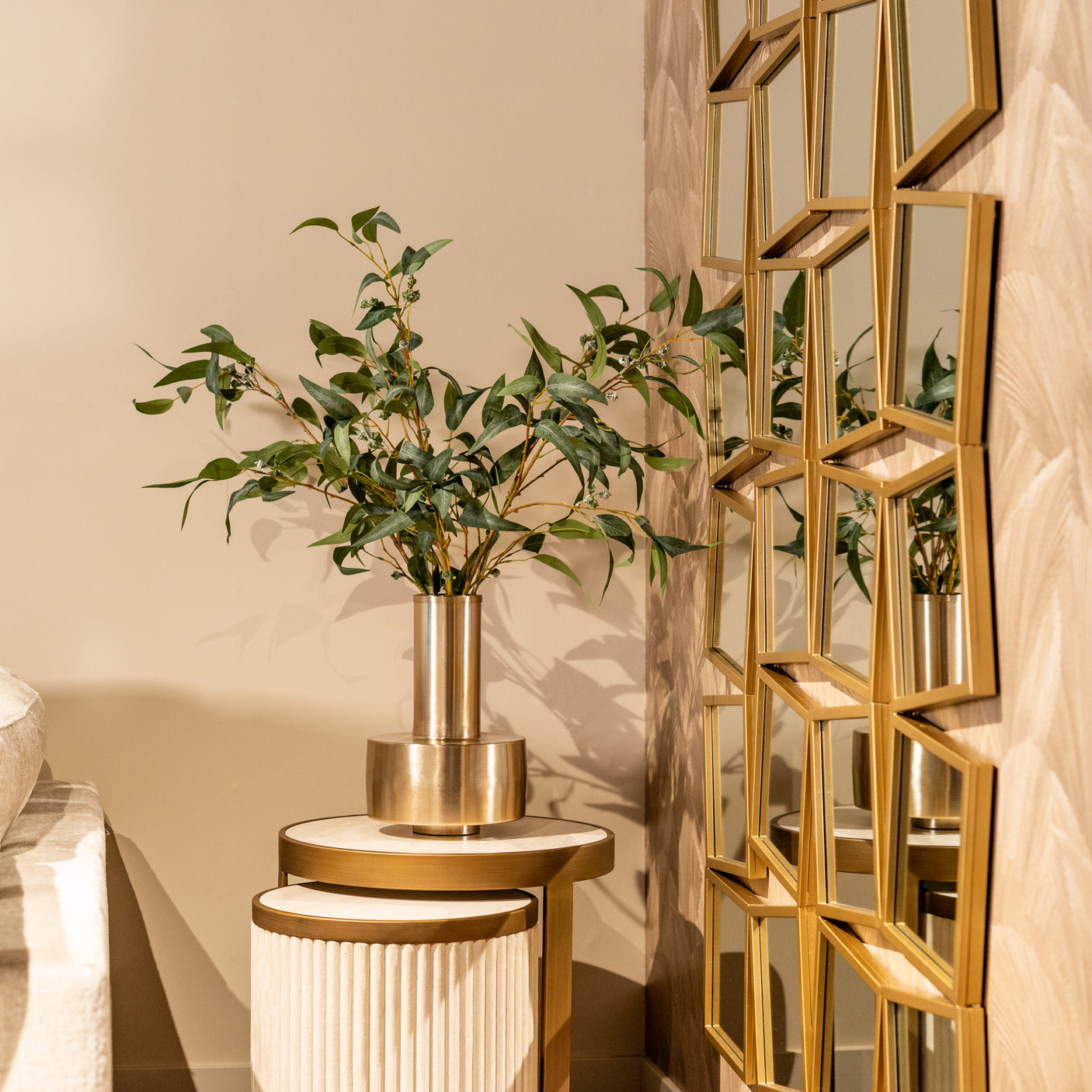 Mirror Badia gold Richmond Interiors Speil